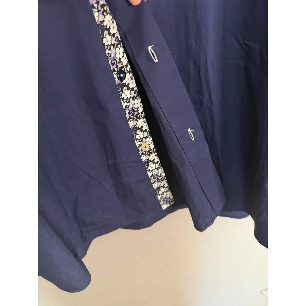 Johnny D Button Down Shirt Mens XXXL Navy Cotton Floral Preppy Work Professional